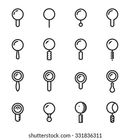 Magnifier icons. Linear vector illustration 