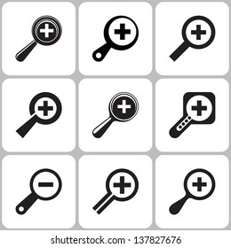 magnifier icons set