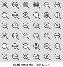 Magnifier Icons. Sticker Design. Vector Illustration.