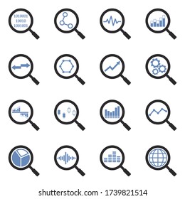 Iconos de aumento. Diseño Plano De Dos Tonos. Ilustración vectorial.