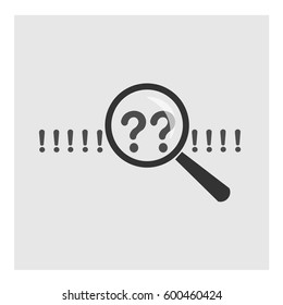 magnifier increased the question marks and exclamations