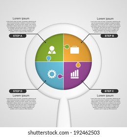 Magnifier infographic design template.