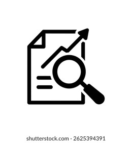 Magnifier Inspecting Document Growth Icon