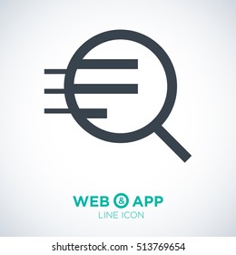 Magnifier isolated minimal single flat linear icon for application and info-graphic. Zoom line vector icon for websites and mobile minimalistic flat design.