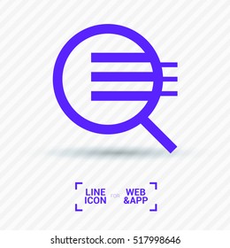 Magnifier isolated minimal single flat linear icon for application and info-graphic. Zoom line vector icon for websites and mobile minimalistic flat design.