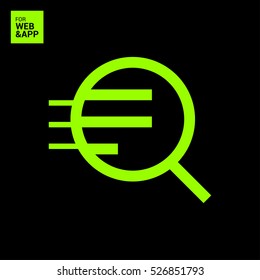Magnifier isolated minimal single flat linear icon for application and info-graphic. Zoom line vector icon for websites and mobile minimalistic flat design.