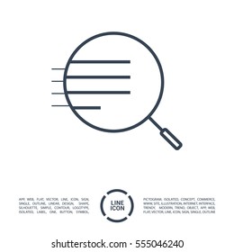 Magnifier isolated minimal single flat linear icon for application and info-graphic. Zoom line vector icon for websites and mobile minimalistic flat design.