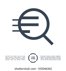 Magnifier isolated minimal single flat linear icon for application and info-graphic. Zoom line vector icon for websites and mobile minimalistic flat design.