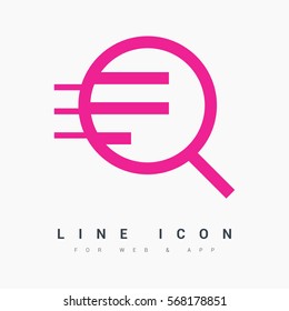 Magnifier isolated minimal single flat linear icon for application and info-graphic. Zoom line vector icon for websites and mobile minimalistic flat design.