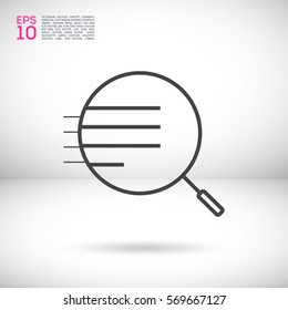 Magnifier isolated minimal single flat linear icon for application and info-graphic. Zoom line vector icon for websites and mobile minimalistic flat design.