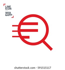 Magnifier isolated minimal single flat linear icon for application and info-graphic. Zoom line vector icon for websites and mobile minimalistic flat design.