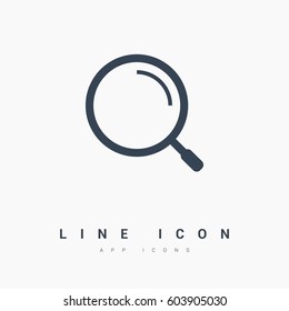 Magnifier isolated minimal single flat linear icon for application and info-graphic. Zoom line vector icon for websites and mobile minimalistic flat design.