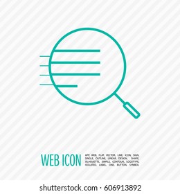 Magnifier isolated minimal single flat linear icon for application and info-graphic. Zoom line vector icon for websites and mobile minimalistic flat design.