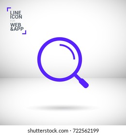 Magnifier isolated minimal single flat linear icon for application and info-graphic. Zoom line vector icon for websites and mobile minimalistic flat design.