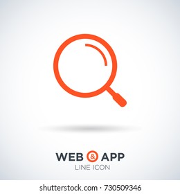 Magnifier isolated minimal single flat linear icon for application and info-graphic. Zoom line vector icon for websites and mobile minimalistic flat design.