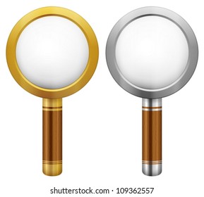 Magnifier isolated on a white background. Vector illustration.