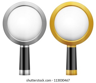 Magnifier isolated on a white background. Vector illustration.