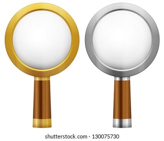 Magnifier isolated on a white background. Vector illustration.