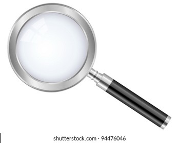 Magnifier isolated on a white background. Vector illustration.