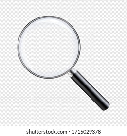 Magnifier With Isolated Transparent Background With Gradient Mesh, Vector Illustration