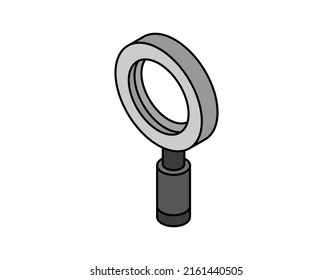 Magnifier isometric design icon. Vector web illustration. 3d colorful concept