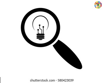 magnifier lamp, icon, vector illustration eps10