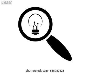 magnifier lamp, icon, vector illustration eps10