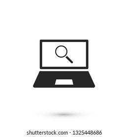 magnifier laptop vector eps 10 icon