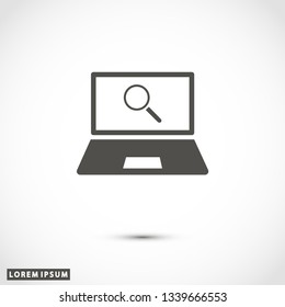 magnifier laptop vector eps 10 icon