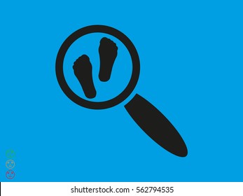 magnifier, legs, icon, vector illustration eps10