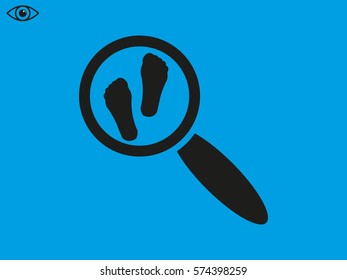 magnifier, legs, icon, vector illustration eps10