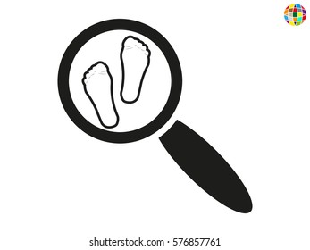 magnifier, legs, icon, vector illustration eps10