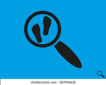 magnifier, legs, icon, vector illustration eps10
