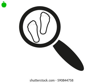 magnifier, legs, icon, vector illustration eps10