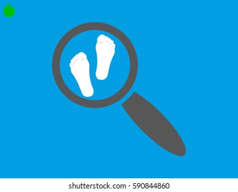 magnifier, legs, icon, vector illustration eps10