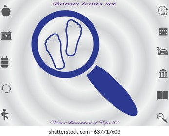magnifier, legs, icon, vector illustration eps10