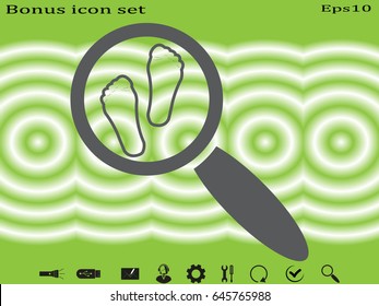 magnifier, legs, icon, vector illustration eps10