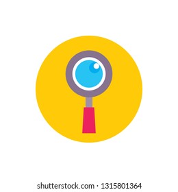 Magnifier lens - concept icon in flat graphic design style. Sign for website, mobile application, presentation, infographic. SEO symbol. Vector illustration. 
