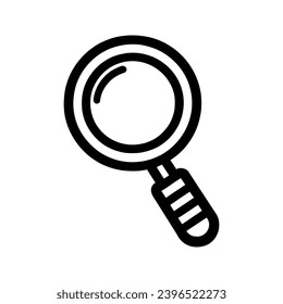 Icono de la lente del amplificador en un estilo lineal plano aislado. Ilustración del vector