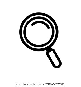 Magnifier lens icon in flat linear style isolated. Vector illustration