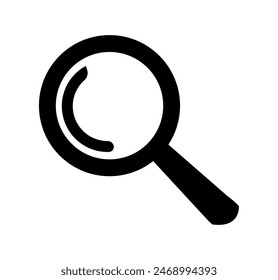 Magnifier lens icon Vector illustration, Magnifying glass icon with reflection isolated, symbol of magnifying glass lens icon for web and mob, lens symbol vector