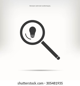 magnifier and light bulb icon