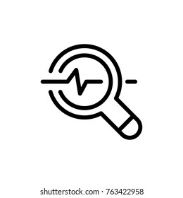 Magnifier line icon. High quality black outline logo for web site design and mobile apps. Vector illustration on a white background.