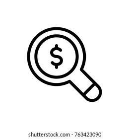 Magnifier line icon. High quality black outline logo for web site design and mobile apps. Vector illustration on a white background.