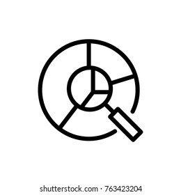 Magnifier line icon. High quality black outline logo for web site design and mobile apps. Vector illustration on a white background.