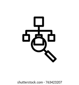 Magnifier line icon. High quality black outline logo for web site design and mobile apps. Vector illustration on a white background.