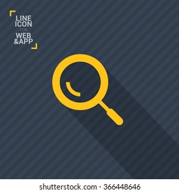 a magnifier line vector icon. Search zoom icon for websites and apps mobile minimalistic flat design