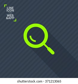 a magnifier line vector icon. Search zoom icon for websites and apps mobile minimalistic flat design