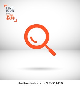 a magnifier line vector icon. Search zoom icon for websites and apps mobile minimalistic flat design