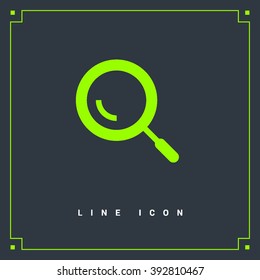 a magnifier line vector icon. Search zoom icon for websites and apps mobile minimalistic flat design